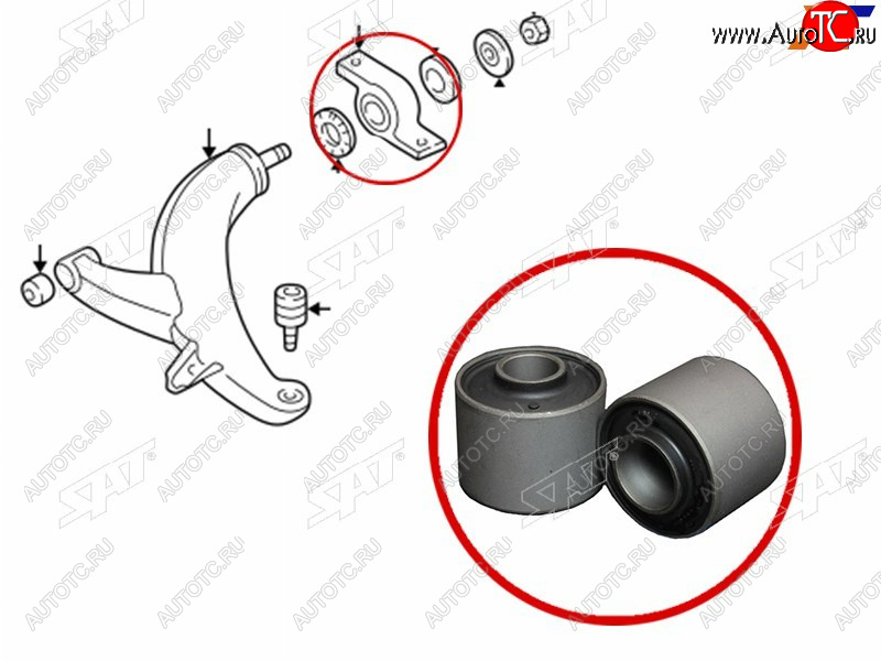 539 р. Сайлентблок Subaru Forester 05-08  Impreza 92-07  Legacy 93-98  Outback 94-03 SAT ST-20201-FA060  с доставкой в г. Кинешма