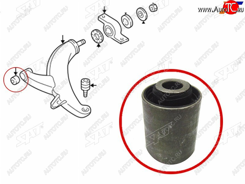 349 р. Сайлентблок Mazda 6 07-12  Subaru Forester 97-08  Impreza 92-07  Legacy 89-03  Outback 94-03 (Пе SAT ST-20201-FC020  с доставкой в г. Кинешма