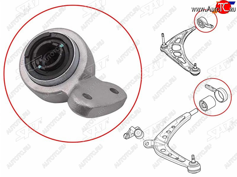 1 799 р. Сайлентблок переднего нижнего рычага BMW 3 E46E85E86 98-03 LH                                      SAT ST-31126783376  с доставкой в г. Кинешма