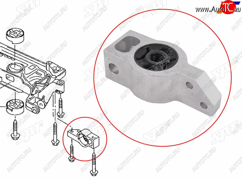 1 699 р. Сайлентблок задний переднего рычага VW JETTA 05-16PASSAT 05-15TIGUAN 07-AUDI Q5 11-TT 06-14 SAT ST-3C0199231E  с доставкой в г. Кинешма