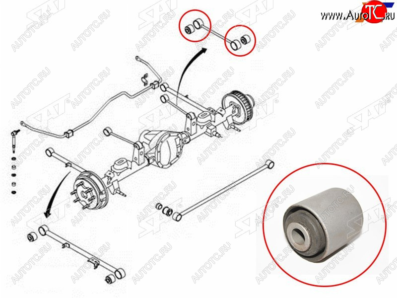 296 р. Сайлентблок SsangYong Actyon 05-10  Actyon Sports 06-12  Korando 96-06  Kyron 05-16 SAT ST-4542105000  с доставкой в г. Кинешма