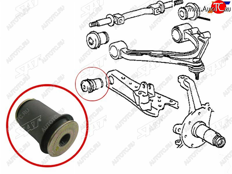 439 р. Сайлентблок нижнего рычага TOYOTA LITETOWNACENOAHMASTERACE 2WD 85-                                SAT ST-48061-27011  с доставкой в г. Кинешма