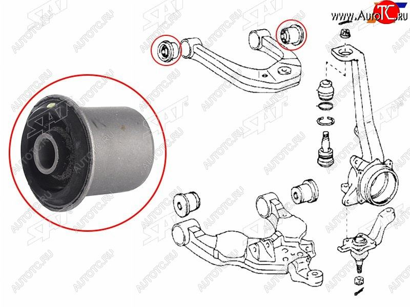 459 р. Сайлентблок Toyota Land Cruiser Prado (J120,J150) 02-20  Lexus GX 02-19  Toyota 4Runner 02-09  FJ SAT ST-48632-0K040  с доставкой в г. Кинешма