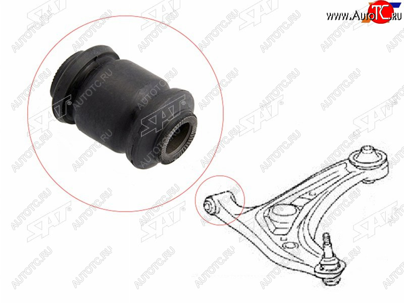 289 р. Сайлентблок Toyota Corolla (E180) 12-19  Corolla Fielder (E160) 12-  Probox 02-  Ractis 05-10  C SAT ST-48654-0D080  с доставкой в г. Кинешма