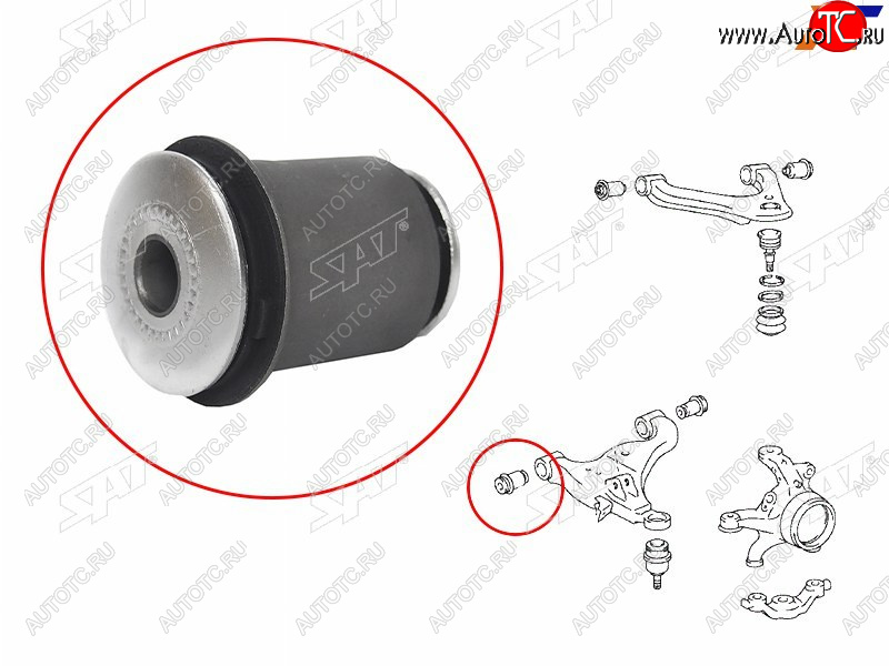 689 р. Сайлентблок Toyota Hilux Pick Up 04-20  Land Cruiser Prado (J120) 02-09  FJ Cruiser 05-18  Fortun SAT ST-48654-0K040  с доставкой в г. Кинешма