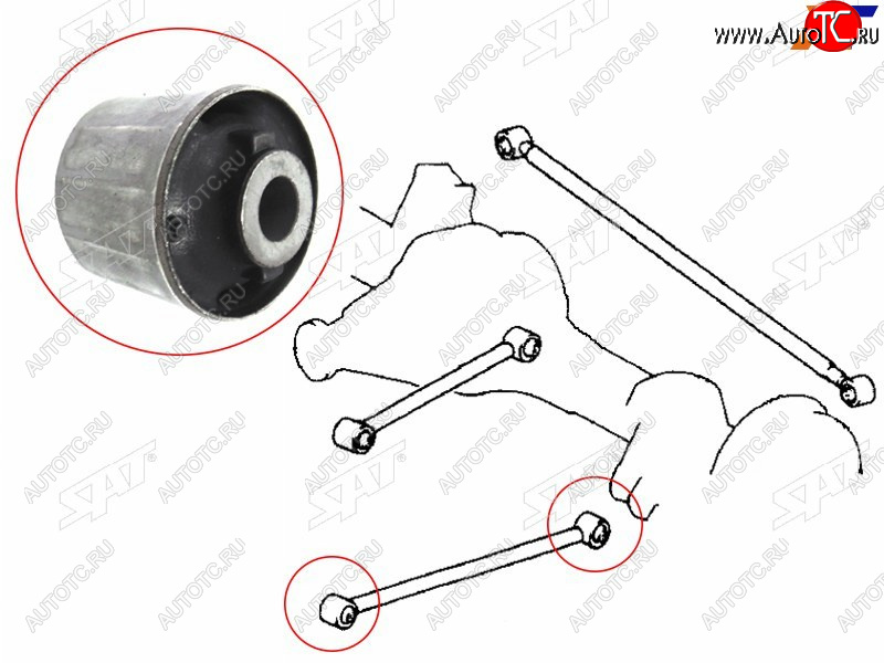 479 р. Сайлентблок Toyota Land Cruiser (J100) 98-07  Lexus LX 98-07  Toyota Land Cruiser Cygnus 98-07 (За SAT ST-48702-60100  с доставкой в г. Кинешма
