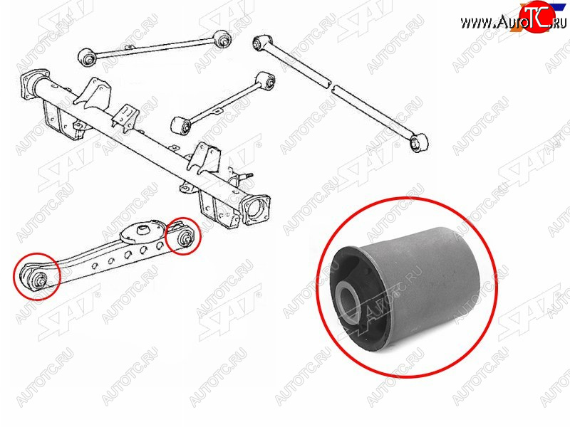 296 р. Сайлентблок Toyota Probox 02- SAT ST-48704-52010  с доставкой в г. Кинешма