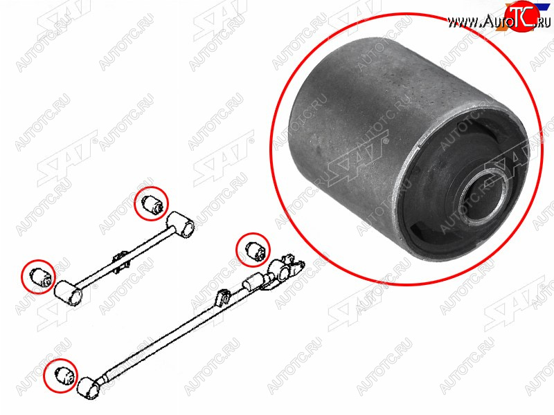 769 р. Сайлентблок нижнего RR продольного рычага TOYOTA RUSH 2006-2013 SAT ST-48704-B4010  с доставкой в г. Кинешма