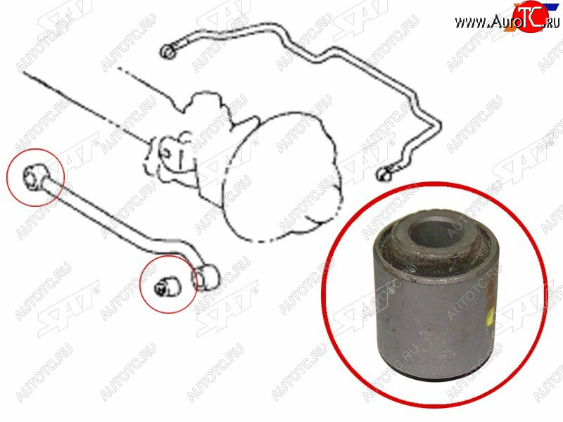 389 р. Сайлентблок Toyota Land Cruiser (J100,J80) 89-07  Land Cruiser Prado (J70) 87-96  Highlander 07-13 SAT ST-48706-60030  с доставкой в г. Кинешма