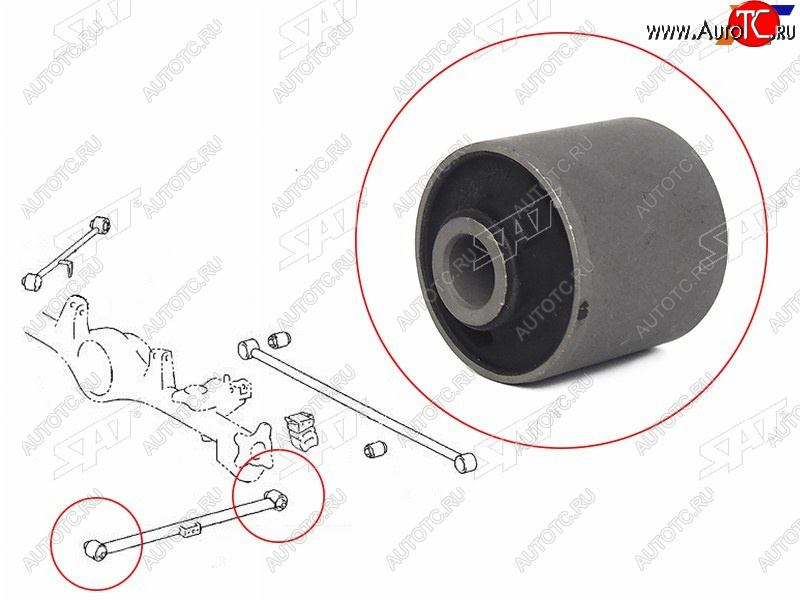 369 р. Сайлентблок задней нижней продольной тяги TOYOTA LAND CRUISER PRADO 02-14HILUXSURF 02-FJ CRUISER SAT ST-48725-35020  с доставкой в г. Кинешма