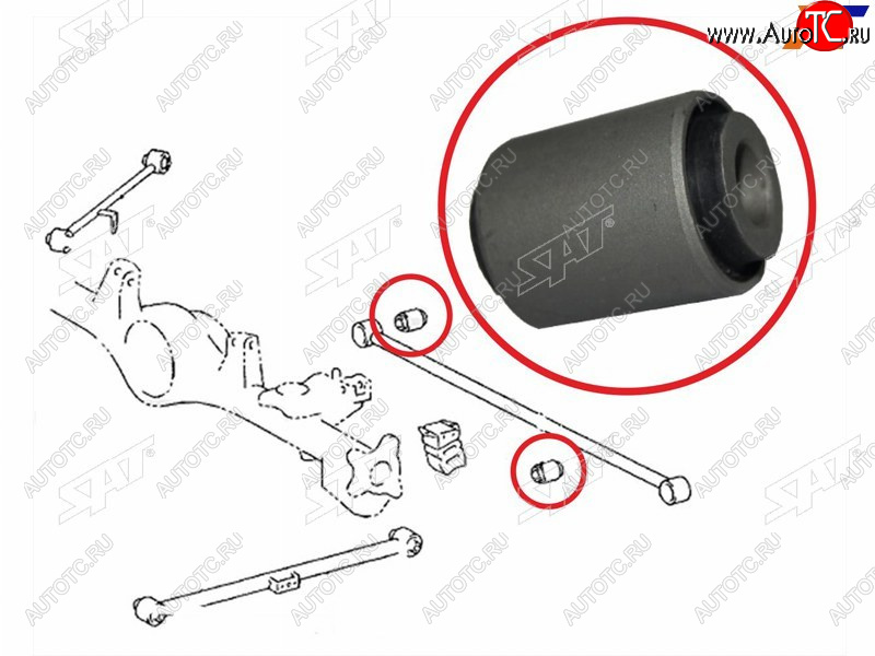 329 р. Сайлентблок Toyota Land Cruiser (J100) 98-07  Land Cruiser Prado (J120,J150) 02-20  Lexus GX 02-09 SAT ST-48725-35040  с доставкой в г. Кинешма