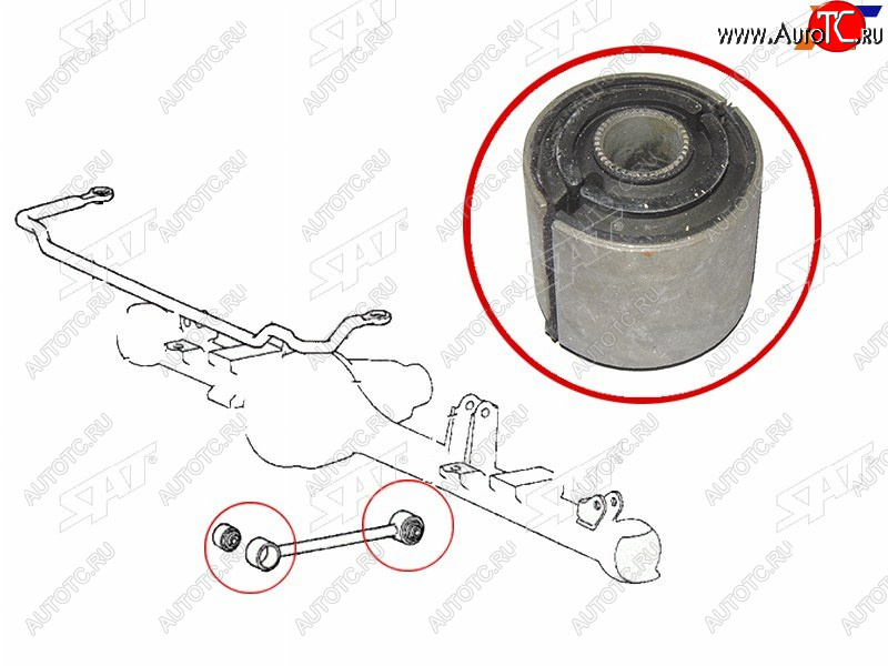 559 р. Сайлентблок Toyota 4Runner 89-95  Hilux Surf 89-95 (Перед) SAT ST-48725-35010  с доставкой в г. Кинешма