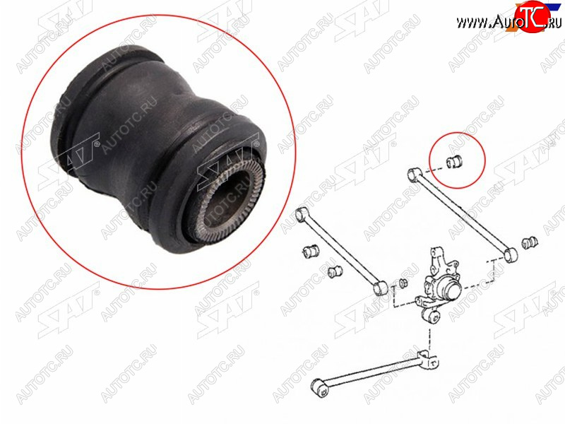 399 р. Сайлентблок Toyota Caldina (T190) 92-02  Harrier (XU10,XU30) 97-13  Lexus RX 03-09  Toyota Carina SAT ST-48725-48010  с доставкой в г. Кинешма