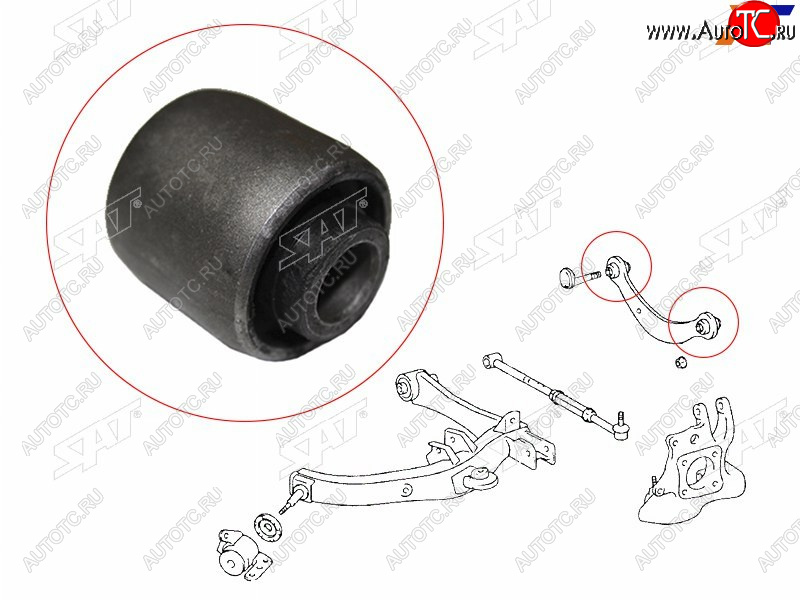 209 р. Сайлентблок Toyota Avensis (T250,T270) 03-18  Caldina (T240) 02-07  Corolla (E150,E180,E120) 00-19 SAT ST-48770-21011B  с доставкой в г. Кинешма