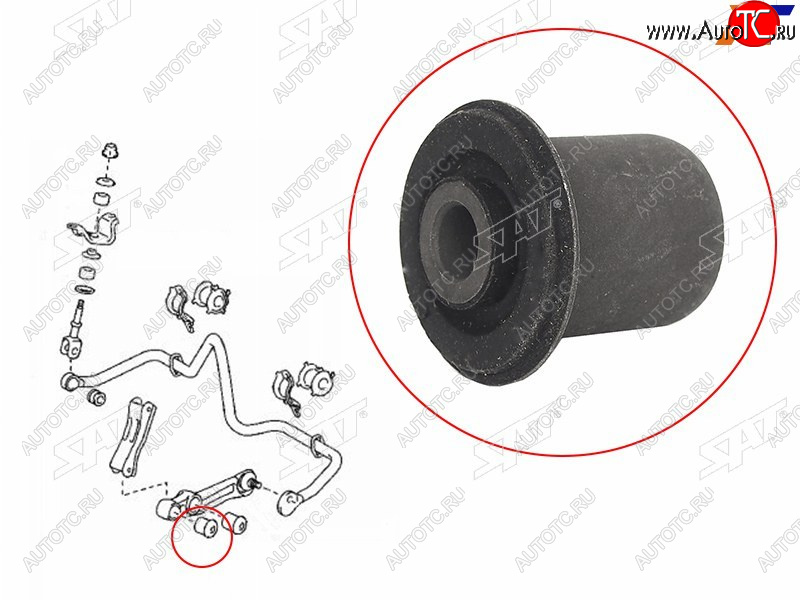 589 р. Сайлентблок Toyota Land Cruiser (J200) 07-21 (Слева) SAT ST-48849-60090  с доставкой в г. Кинешма