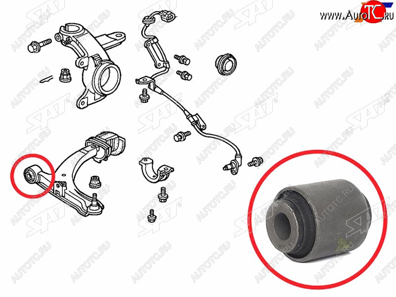 349 р. Сайлентблок переднего рычага передний HONDA HR-V 98-05LOGO 96-01 SAT ST-51392-S2H-G01  с доставкой в г. Кинешма