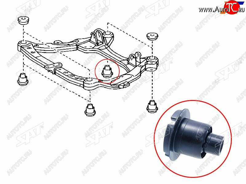 939 р. Сайлентблок Toyota Camry (XV40,XV50) 06-21  Lexus ES 12-18  Toyota Avalon 04-12  Camry UAEUSA 06 SAT ST-52215-33090  с доставкой в г. Кинешма