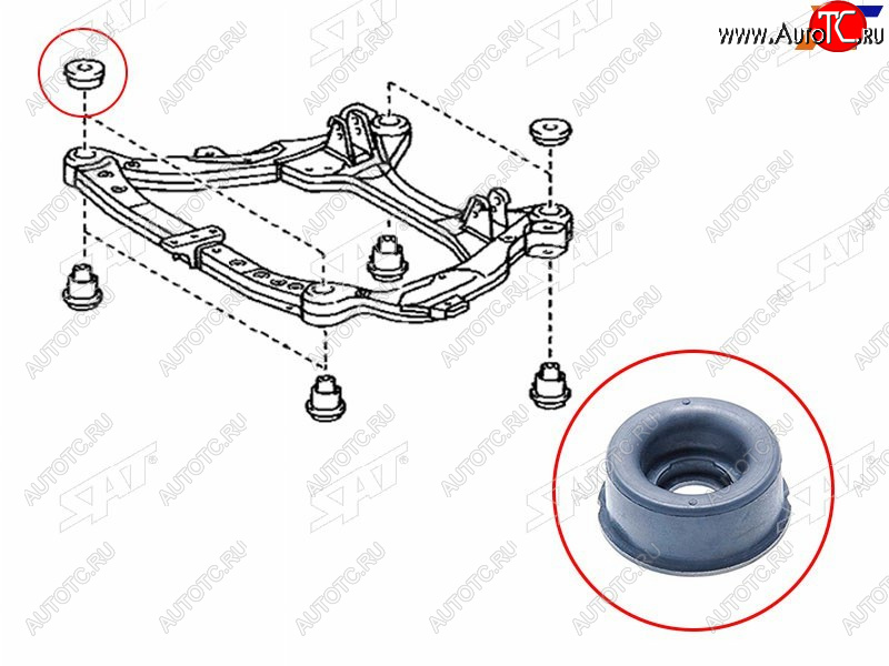 228 р. Сайлентблок Toyota Harrier (XU30) 03-13  Lexus RX 03-15  Toyota Highlander 00-07  Kluger V 00-07 SAT ST-52213-28020  с доставкой в г. Кинешма