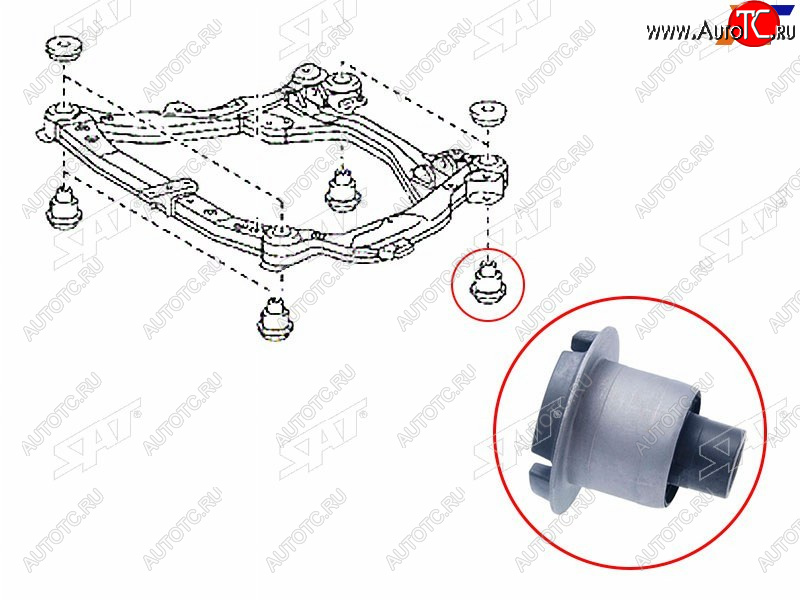 969 р. Сайлентблок Toyota Camry (XV40,XV50) 06-21  Lexus ES 06-18  Toyota Avalon 04-12  Camry UAEUSA 06 SAT ST-52217-33020  с доставкой в г. Кинешма