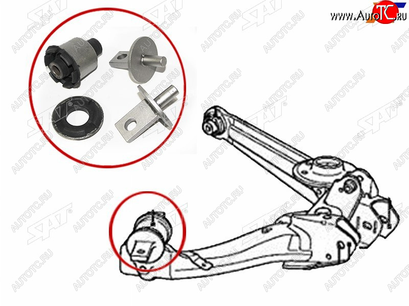 2 559 р. Сайлентблок заднего нижнего рычага передний HONDA STREAM 06-14CIVIC 06-15 SAT ST-52371-SMA-040BF  с доставкой в г. Кинешма