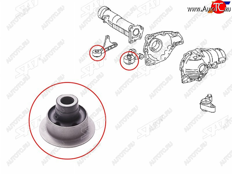729 р. Сайлентблок правой опоры дифференциала TOYOTA LAND CRUISER 200LEXUS LX570460 07- SAT ST-52380-60080B  с доставкой в г. Кинешма