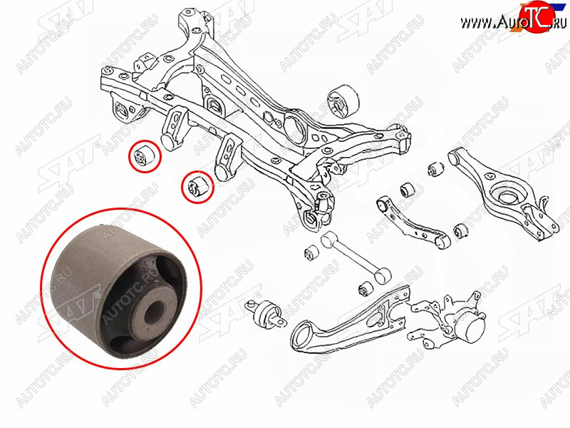 329 р. Сайлентблок заднего редуктора передний HYUNDAI TUCSON 15-SANTA FE 06-KIA SPORTAGE 15-              SAT ST-53912-2E200  с доставкой в г. Кинешма