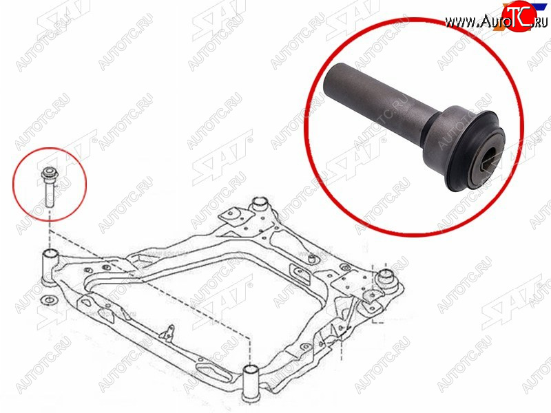 729 р. Сайлентблок Nissan Juke 10-20  Qashqai 06-13  X-Trail 07-15  Dualis 07-14  Renault Koleos 08-16 SAT ST-54466-JD000  с доставкой в г. Кинешма