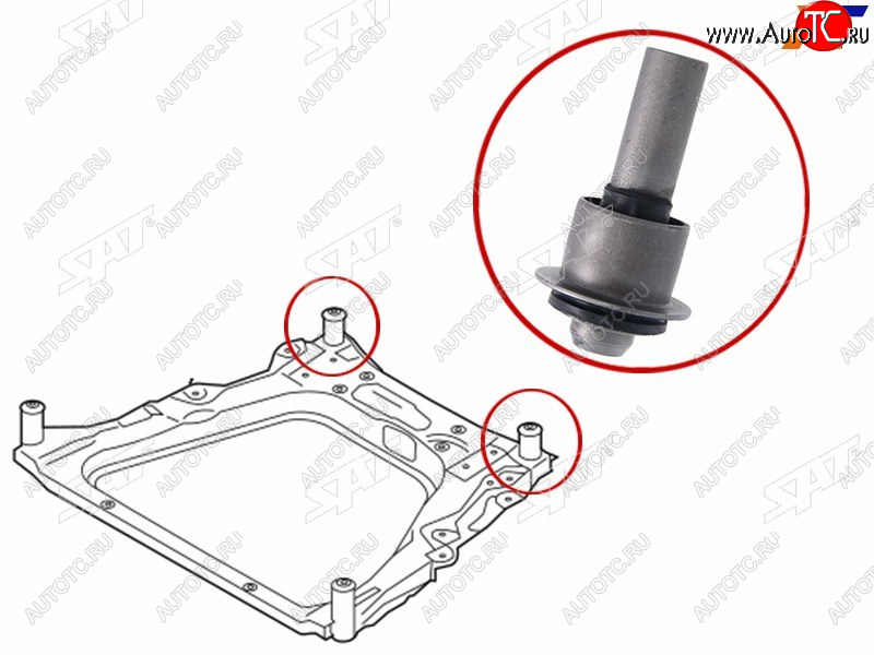 599 р. Сайлентблок Nissan Juke 10-20  Qashqai 06-13  X-Trail 07-15  Dualis 07-14  Renault Koleos 08-16 SAT ST-54467-JD00A  с доставкой в г. Кинешма