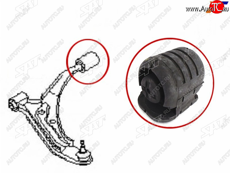 489 р. Сайлентблок задний переднего рычага Nissan Sunny B14, AD Y10, Pulsar N15                             SAT ST-54570-0M020  с доставкой в г. Кинешма