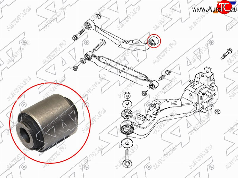 369 р. Сайлентблок Nissan Juke 10-20  Qashqai 06-22  Serena 05-16  X-Trail 07-15 SAT ST-55120-JD000  с доставкой в г. Кинешма