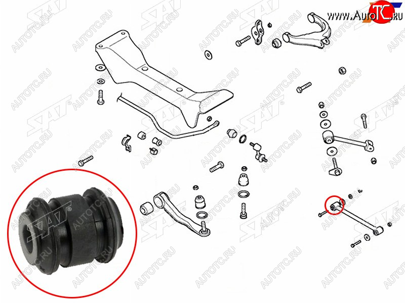 220 р. Сайлентблок задней поперечной тяги  HYUNDAI SONATA (EF) 01-13KIA OPTIMAMAGENTIS 01-05              SAT ST-55254-38000  с доставкой в г. Кинешма