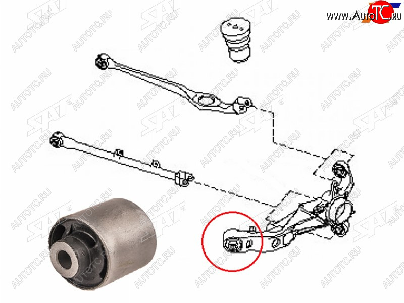 649 р. Сайлентблок Nissan AD 99-02  Wingroad 99-05  Mazda Familia 98-08  Nissan Expert 99-06  Liberty 9 SAT ST-55501-WA005B  с доставкой в г. Кинешма