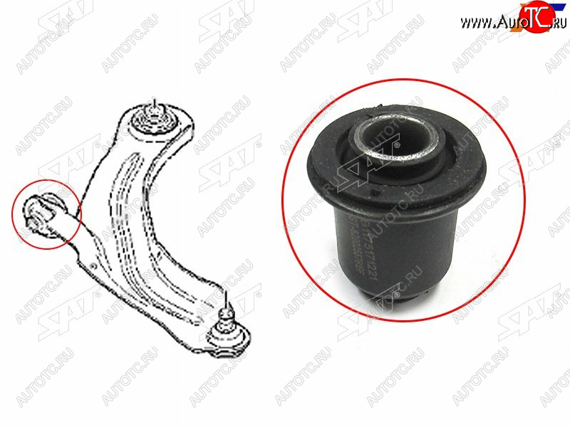299 р. Сайлентблок Renault Clio 12-16  Kangoo 08-16  Megane 02-09  Scenic 03-09 SAT ST-8200255761BF  с доставкой в г. Кинешма