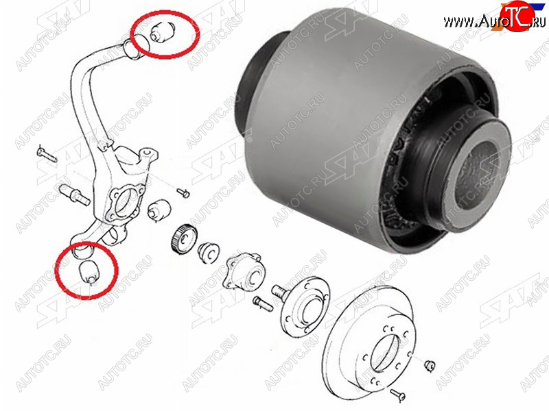 289 р. Сайлентблок Nissan Juke 10-20  Mitsubishi Diamante 95-05  Sigma 90-96 SAT ST-MR-223673  с доставкой в г. Кинешма