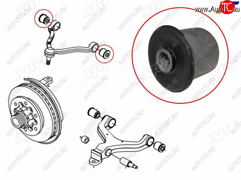 276 р. Сайлентблок SsangYong Actyon 05-10  Actyon Sports 06-12  Kyron 05-16  Rexton 07-12 SAT ST-44412-08000  с доставкой в г. Кинешма