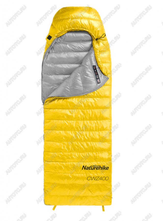20 959 р. Мешок спальный Naturehike Ultralight CW400 M , 210х75 см, (правый) (ТК: +5C), желтый Naturehike nh18c400-d-yem  с доставкой в г. Кинешма