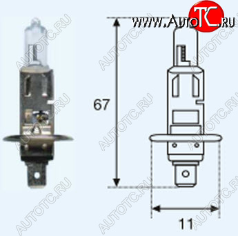 19 р. H1 (12V-55W  P14.5s) ЛАМПА УПАКОВКА (1 шт) BLICK BODYPARTS lp0h100-980-o  с доставкой в г. Кинешма
