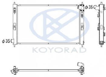 LANCER {Outlander 07-C-Crosser 07-4007 07-} РАДИАТОР ОХЛАЖДЕН кроме 1.5 AT (KOYO) KOYORAD mblan07-911