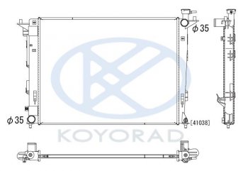 IX35 {KIA SPORTAGE 10-} РАДИАТОР ОХЛАЖДЕН (бензин) MT (KOYO) KOYORAD hnx3510-912