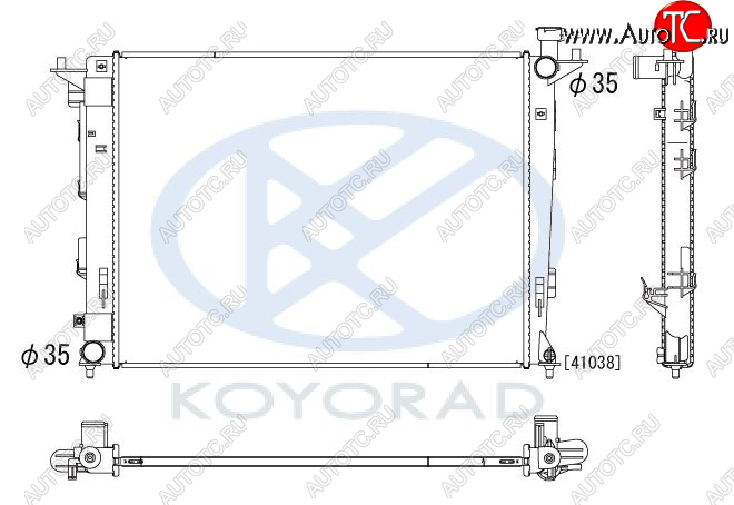 11 199 р. IX35 {KIA SPORTAGE 10-} РАДИАТОР ОХЛАЖДЕН (бензин) MT (KOYO) KOYORAD hnx3510-912  с доставкой в г. Кинешма