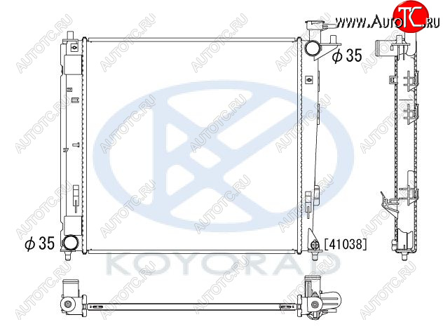 6 399 р. IX35 {KIA SPORTAGE 10-} РАДИАТОР ОХЛАЖДЕН (дизель) 2 MT (KOYO) KOYORAD hnx3510-914  с доставкой в г. Кинешма