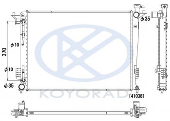 IX35 {KIA SPORTAGE 10- (mot. G4KE)} РАДИАТОР ОХЛАЖДЕН (бензин) AT (KOYO) KOYORAD hnx3510-910