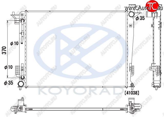 12 299 р. IX35 {KIA SPORTAGE 10- (mot. G4KE)} РАДИАТОР ОХЛАЖДЕН (бензин) AT (KOYO) KOYORAD hnx3510-910  с доставкой в г. Кинешма