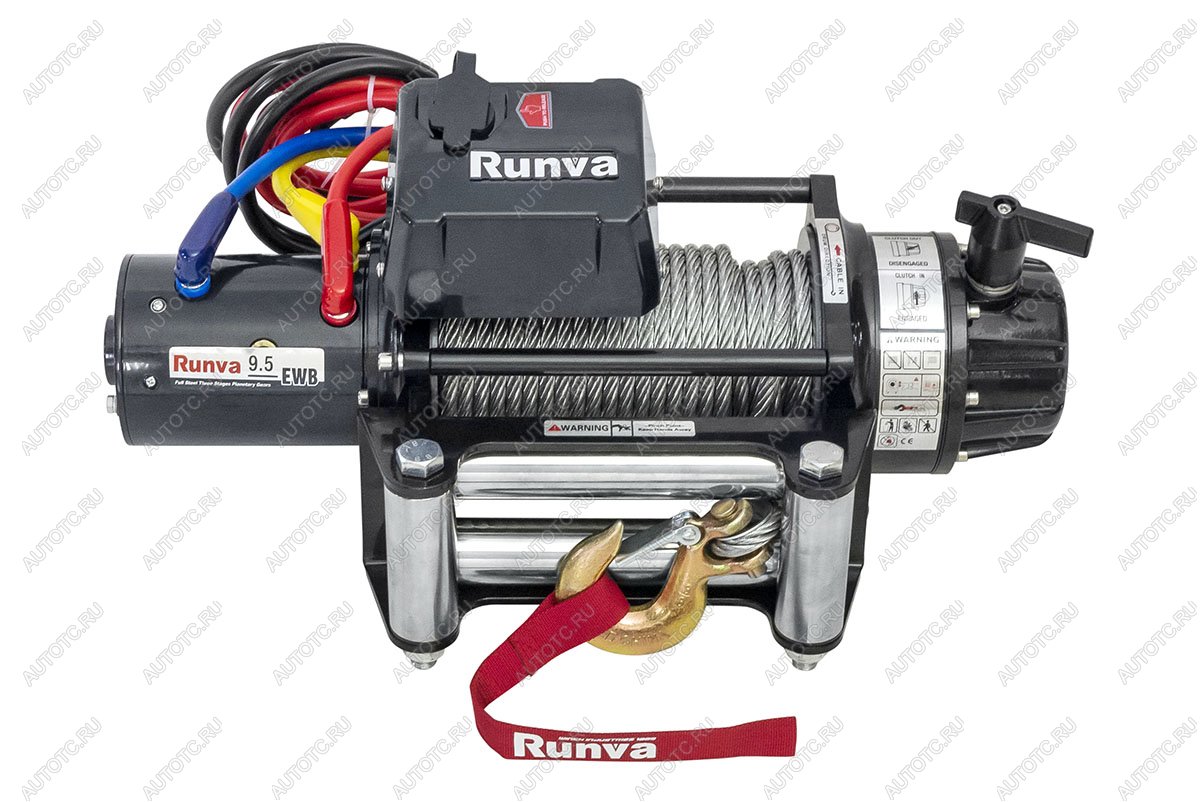 67 999 р. Лебёдка электрическая 12V Runva 9500 lbs 4350 кг влагозащищенная, стальной трос (уценка)  ewb9500s_u  с доставкой в г. Кинешма