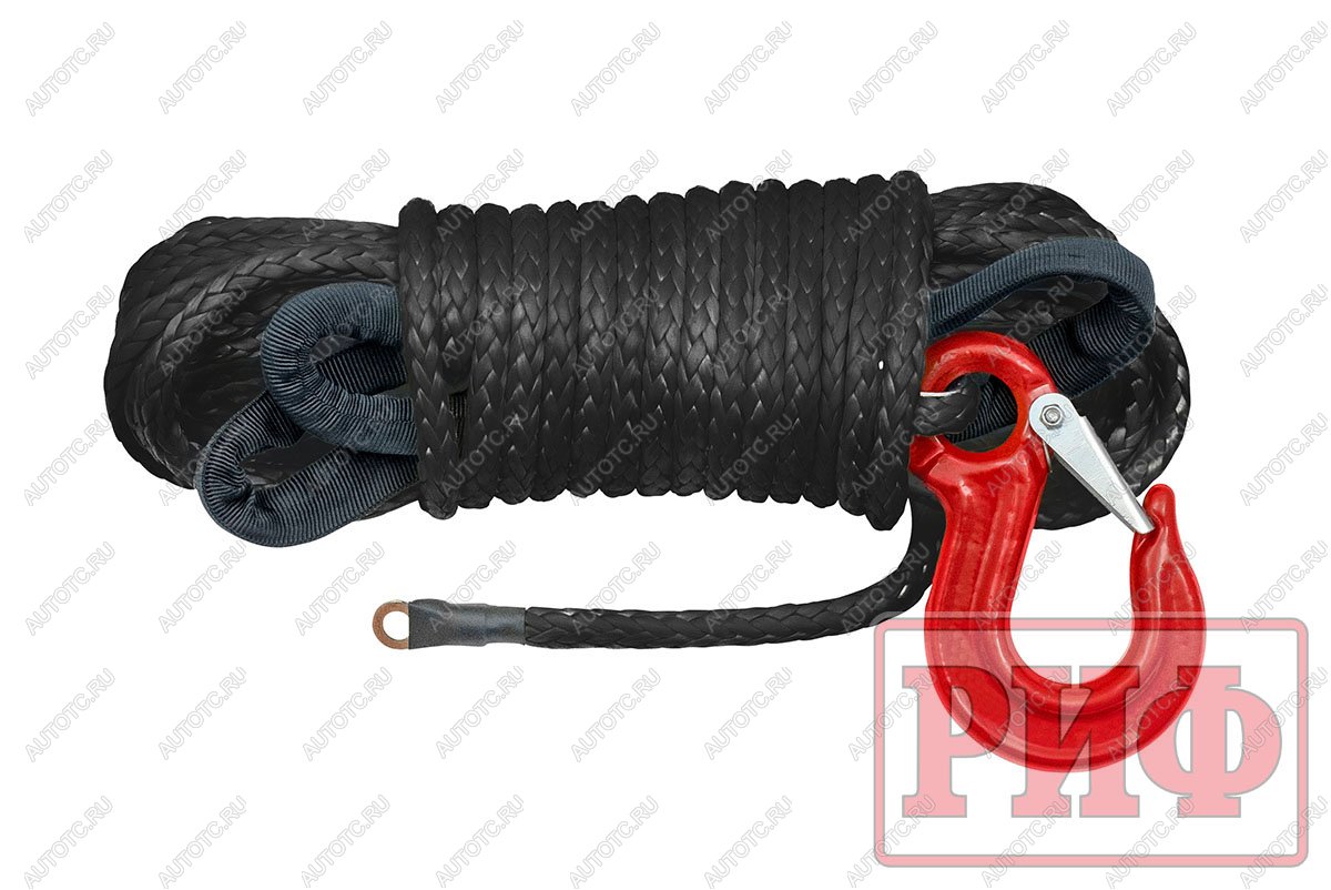 1 849 р. Трос для лебёдки синтетический РИФ 6 мм15 м черный (готовый)  rope6mm15mbl  с доставкой в г. Кинешма