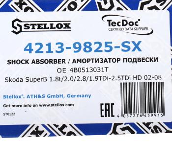 2 459 р. Амортизатор VW Passat (96-05) SKODA Superb (01-08) задний левыйправый газовый STELLOX STELLOX 42139825sx  с доставкой в г. Кинешма. Увеличить фотографию 4