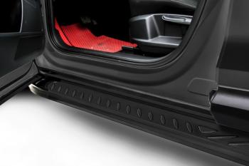 Правый порог алюминиевый (SHORT BASE) Elite SLITKOFF Volkswagen Caravelle  T6 - Transporter  T6 (Black)