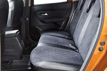 7 549 р. Чехлы для сидений Seintex Ромб Алькантара Renault Fluence рестайлинг (2012-2016) (Цвет: черный)  с доставкой в г. Кинешма. Увеличить фотографию 2