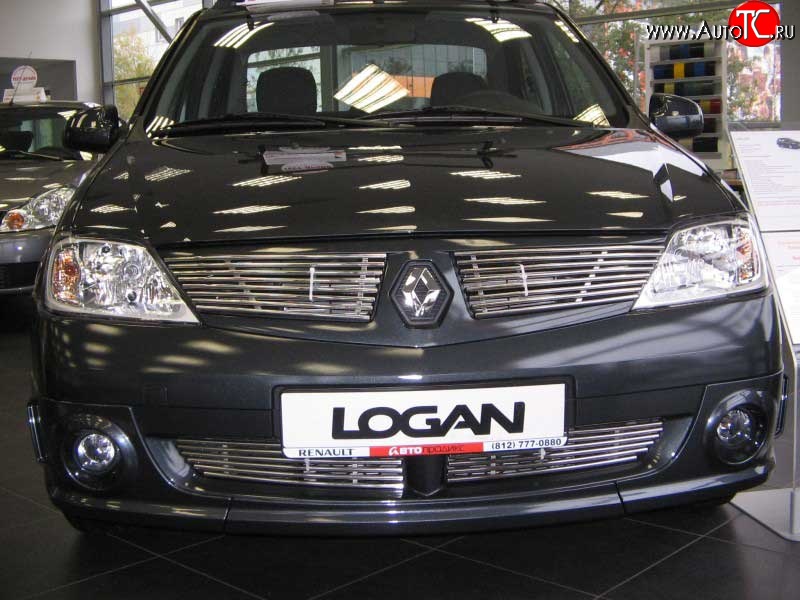 4 599 р. Декоративная вставка воздухозаборника Berkut Renault Logan 1 дорестайлинг (2004-2010)  с доставкой в г. Кинешма