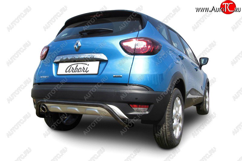 4 999 р. Защита заднего бампера Arbori d42 скоба черные RENAULT KAPTUR 2016-  Рено Каптюр Arbori afzdark08b  с доставкой в г. Кинешма